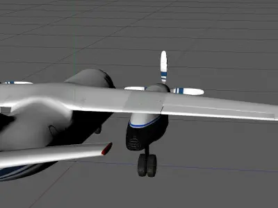  Private Aeroplane Rigged Low-poly 3D model
