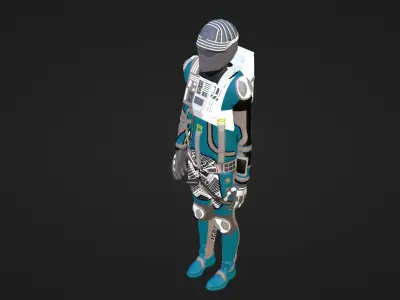 Robot Soldier - Assault Soldier Low-poly 3D model 34