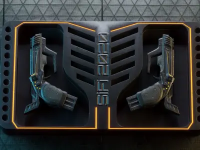 SciFi Lite Gun Low-poly 3D model