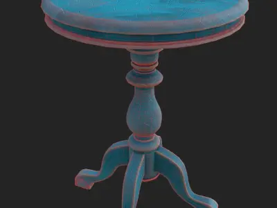  vintage table4 Low-poly 3D model
