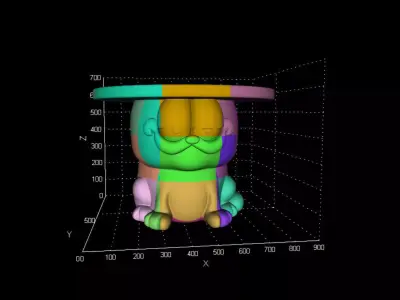 Garfield 3D Printable Side Table 60cm Multi-Part 3D print model