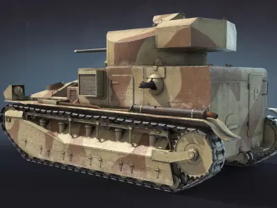 Vickers Medium Mk II Low-poly 3D model