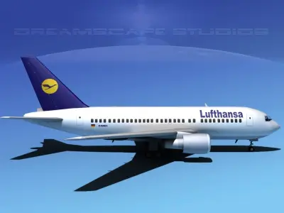 Boeing 767-100 Lufthansa 3D model