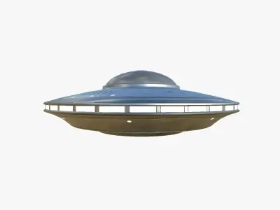 Alien Spaceship UFO B02 Aluminum - Sci Fi Spacecraft Design Low-poly 3D model