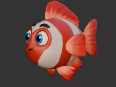 Cartoon Fish Low-poly 3D model 5