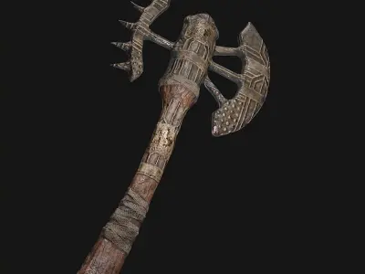 Medieval Axe for Games Low-poly 3D model