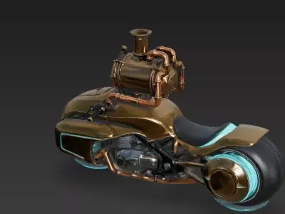 Aether-Cruiser AC-1 Speeder Low Poly 3D Model Low-poly 3D model