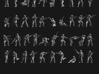 US Soldier Set 05 Free 3D print model
