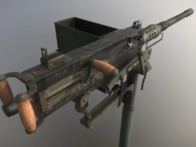 Browning M2 Low Poly Low-poly 3D model purchase