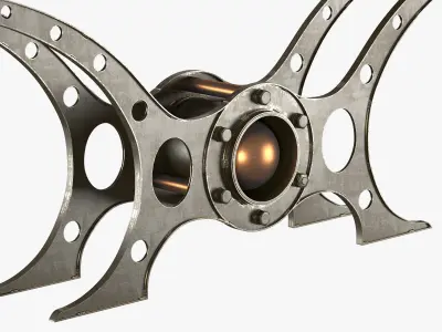 Poseidon metal bar stool 3D model