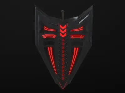 Dark Shield and Sword Low-poly 3D model