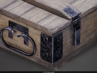 Wooden military ammo box case crate Free low-poly 3D model