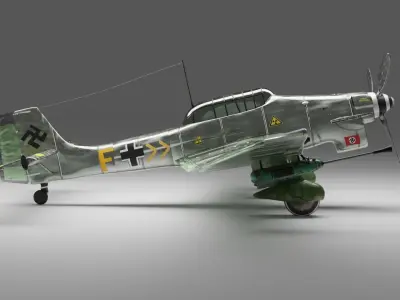 The stuka- Junkers Ju87- Germen WWII fighter airplane  Free low-poly 3D model