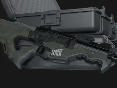 SMK2 Submachine gun Low-poly 3D model