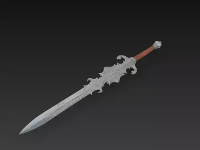 Silverthorn Relicblade - Forgotten Ancestral Weapon Low-poly 3D model
