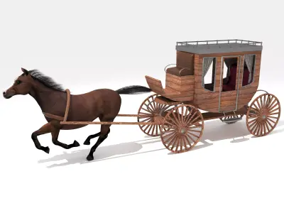 Western Wagon 3D model