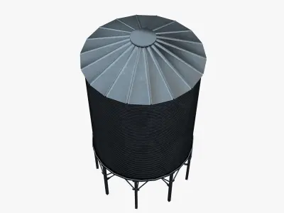 Grain silo Low-poly 3D model purchase