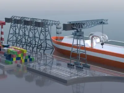 Shipping port 3D model