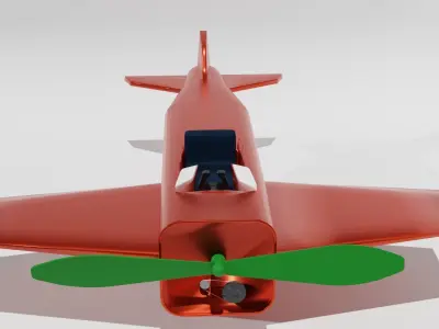 A large metal plane Low-poly 3D model