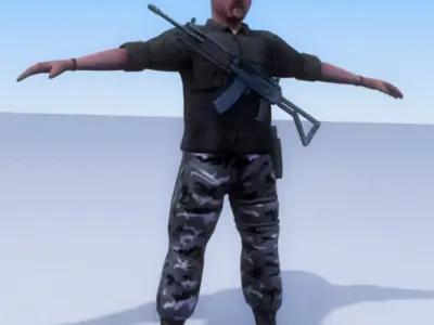 Police Militia SWAT Trooper Low-poly 3D model
