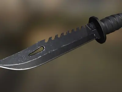 Combat knife Low-poly 3D model