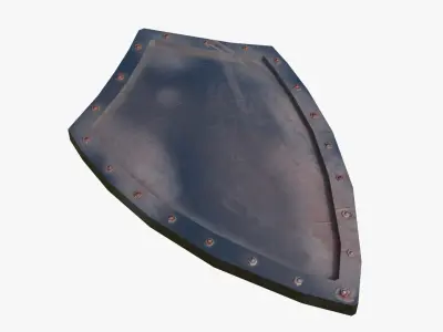 Medieval Iron Shield Low-poly 3D model