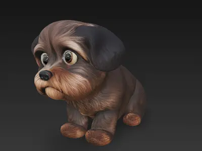 Dog Realistic 3D Model Basic - Low Poly Realistic Low-poly 3D model 4