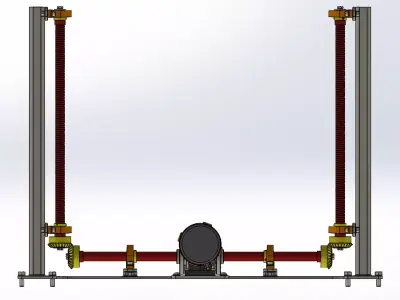 Worm Gear Box Motor Elevator  3D model