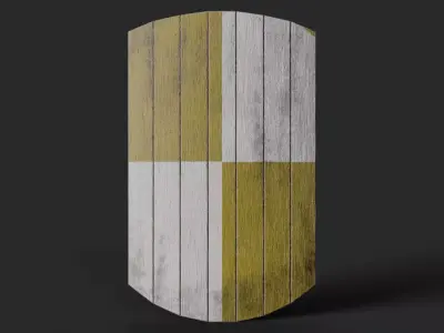 Slavic square wooden shield-painted  checker symbol Low-poly 3D model