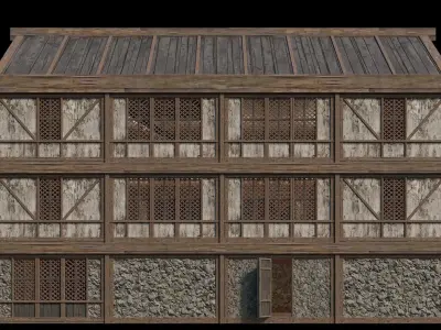 Medieval Houses 40- 4K Textures Game Ready Low-poly 3D model