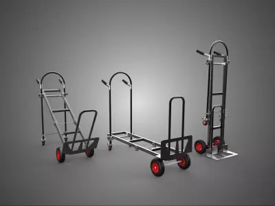 3 IN 1 BLACK CONVERTIBLE FOLDING HAND TRUCK CART TROLLEY DOLLY 3D model