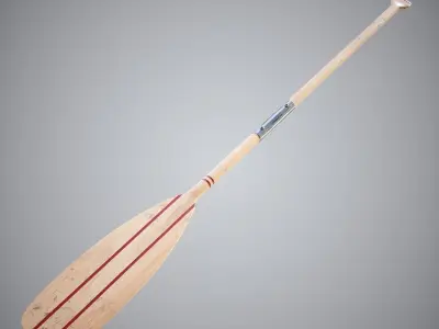 Wood Oar Low-poly 3D model
