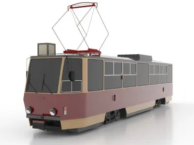 Tatra T6A2 Low Low-poly 3D model