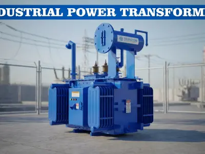 Industrial Power Transformer  Hi Voltage Electrical 3D Model 3D model