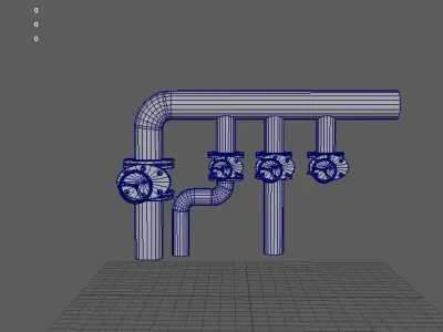 rusty pipes 3D model by ahammodullah