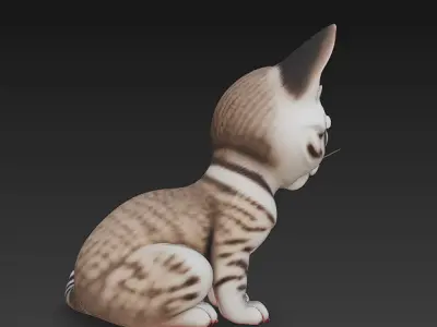 Optimized Low-Poly Kitten 3D Model UE5- Unity Real-Time Ready Low-poly 3D model get