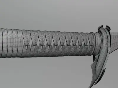 fantasy sword Low-poly 3D model 10