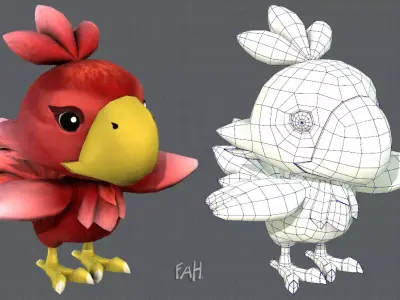 Chocobo Bird Low-poly 3D model