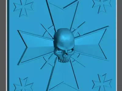 Templar Raider of Land Skull Cross Door 3D model