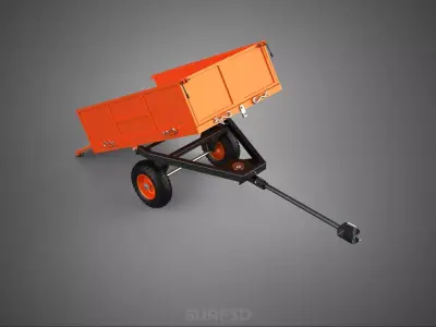 TRAILER DUMP TIP CONSTRUCTION BUILDING SITE MATERIAL TRANSPORT 2 3D model
