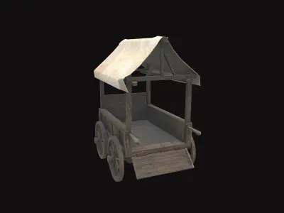 Medieval Cart V01 Low-poly 3D model