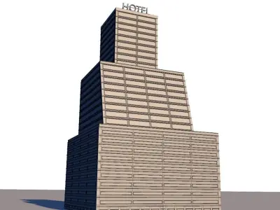 Background high rise optimized building 2 Low-poly 3D model