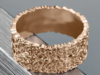 Original vintage wedding rings 3D print model
