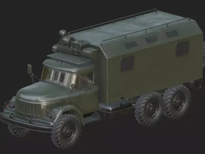 Soviet Army Command Vehicle Low-poly 3D model