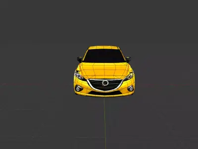 Low Poly Yellow Taxi cab Low-poly 3D model