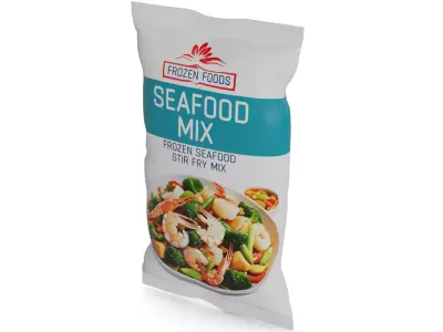 Frozen seafood Frozen Seafood Stir Fry Mix Low-poly 3D model