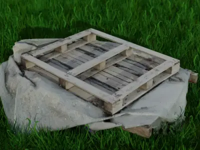 Wooden scanned pallete Free 3D model