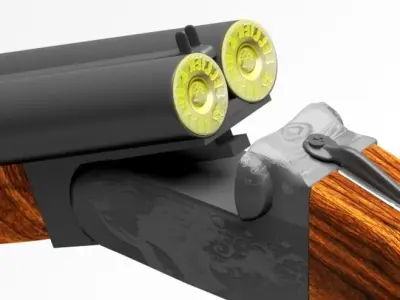 Shotgun wooden handle 3D model