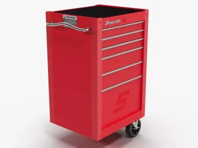 Tool Storage End Red Low-poly 3D model