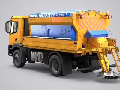 Used Winter Service Truck with Salt Spreader 3D model